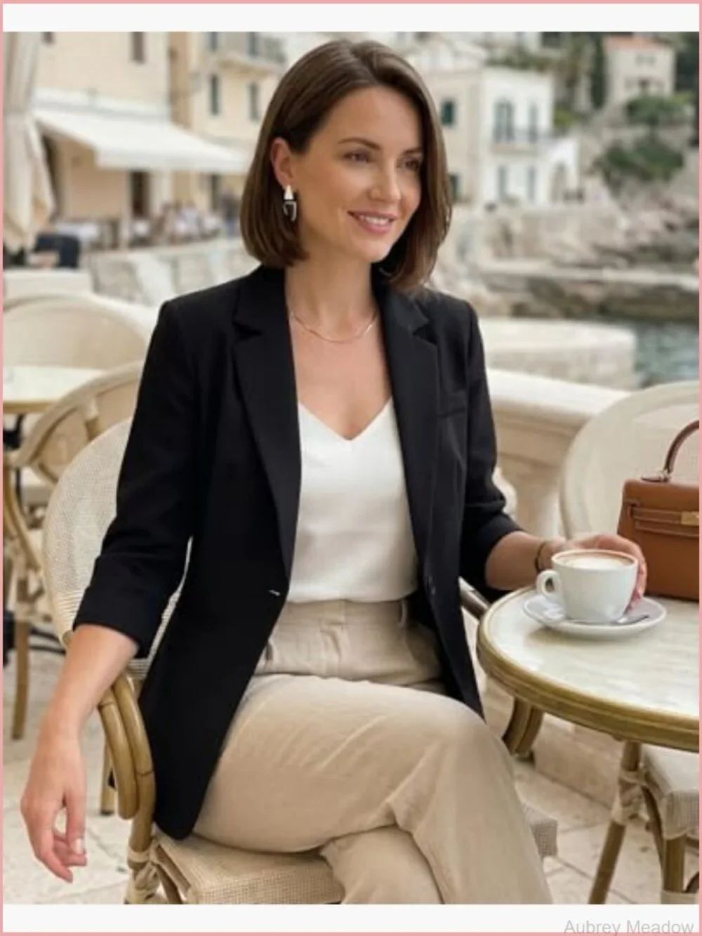 3/4 Sleeve Blazer Business Casual Lightweight Suit Jacket